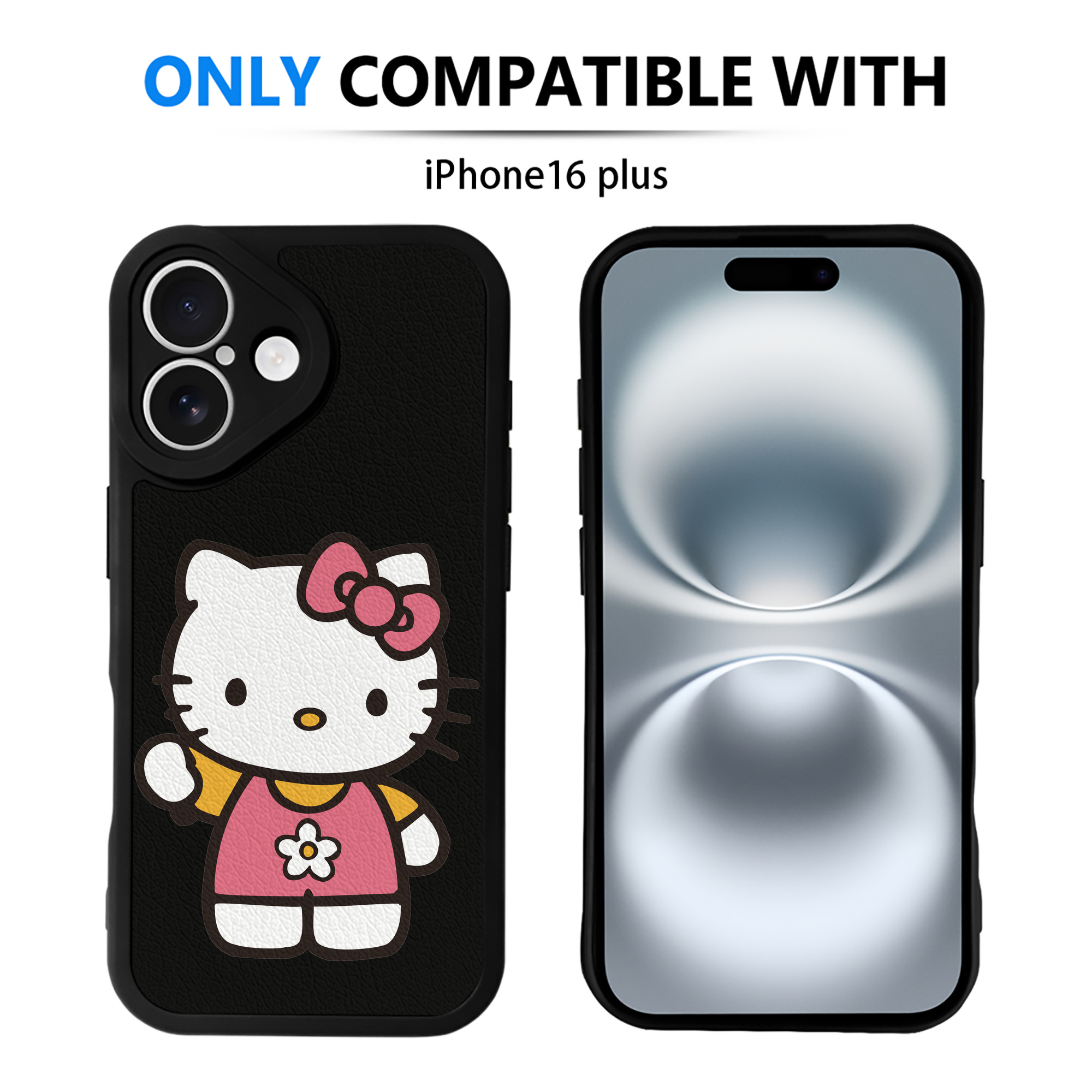 （画像用） Hello Kitty ハローキティ 【iPhone 16シリーズ対応】シリコンスマホケース（レザー調） 材質：シリコン